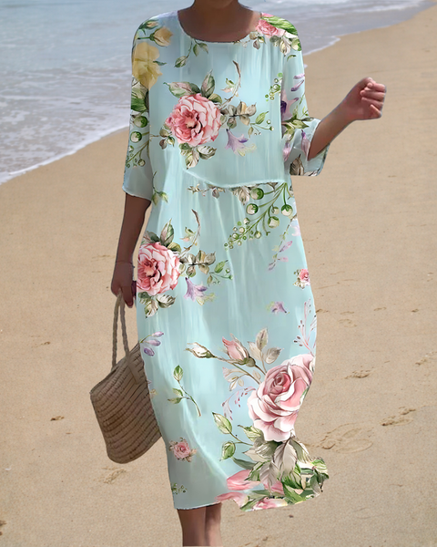 Joséphine | Robe Midi Fleurie