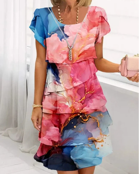 Isalys | Robe Élégante Aquarelle Florale