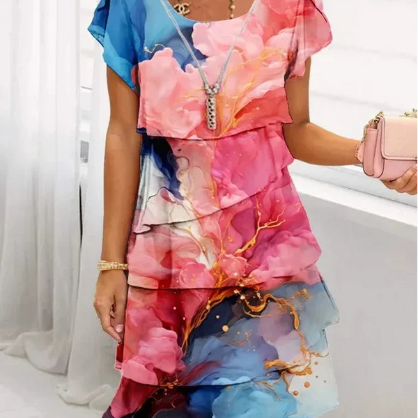 Isalys | Robe Élégante Aquarelle Florale