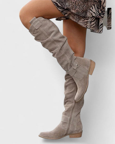 Sophie | Bottes Hautes Suédées Élégantes
