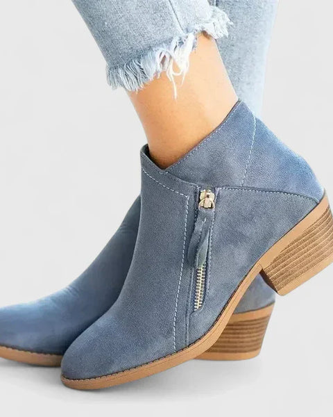 Héloïse | Bottines Suédées Zip Élégant