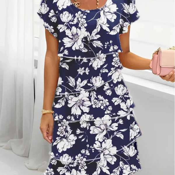 Navyssa | Robe Élégante Fleur de Nuit