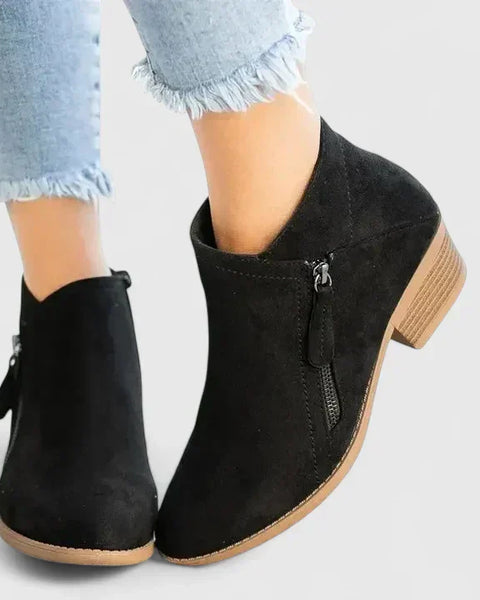Héloïse | Bottines Suédées Zip Élégant