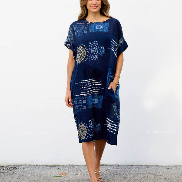 Robe Décontractée à Poches Courte – Ornella Caftan™