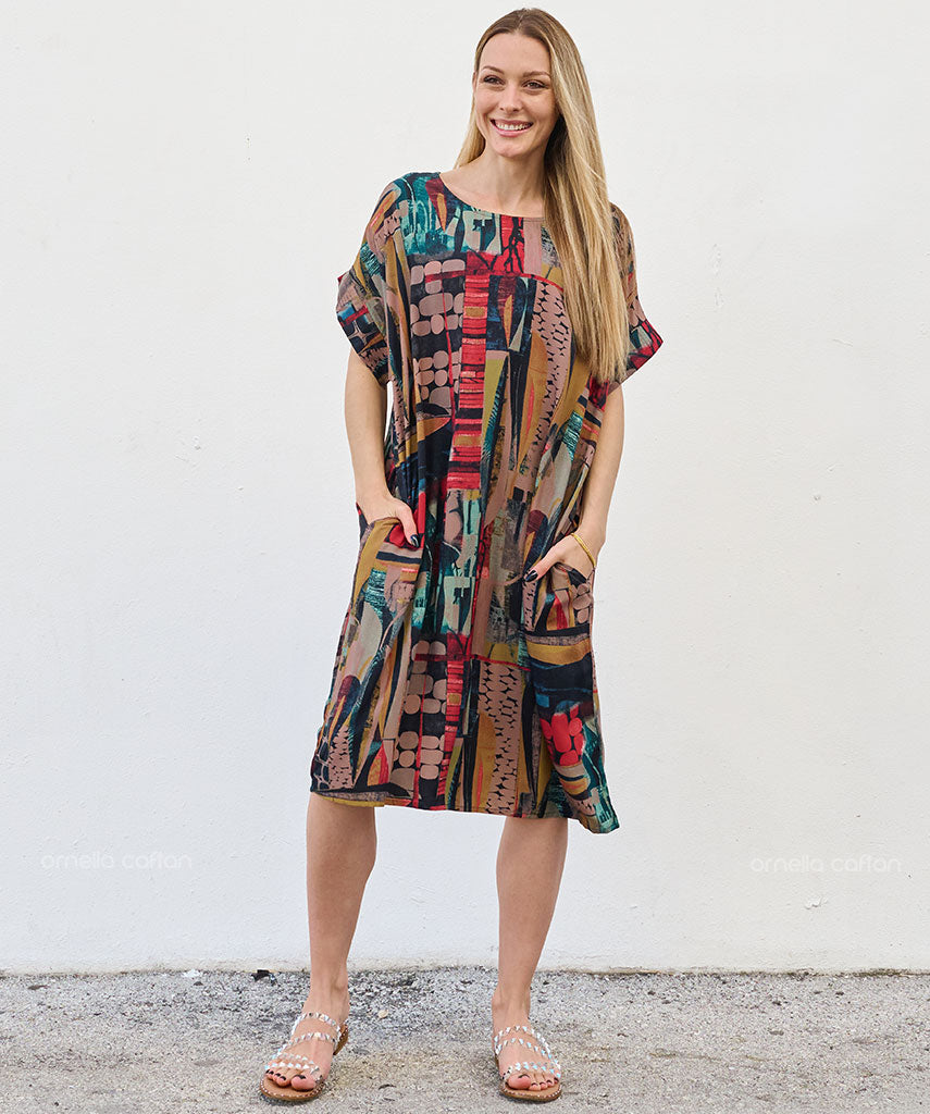 Robe Décontractée à Poches Courte – Ornella Caftan™