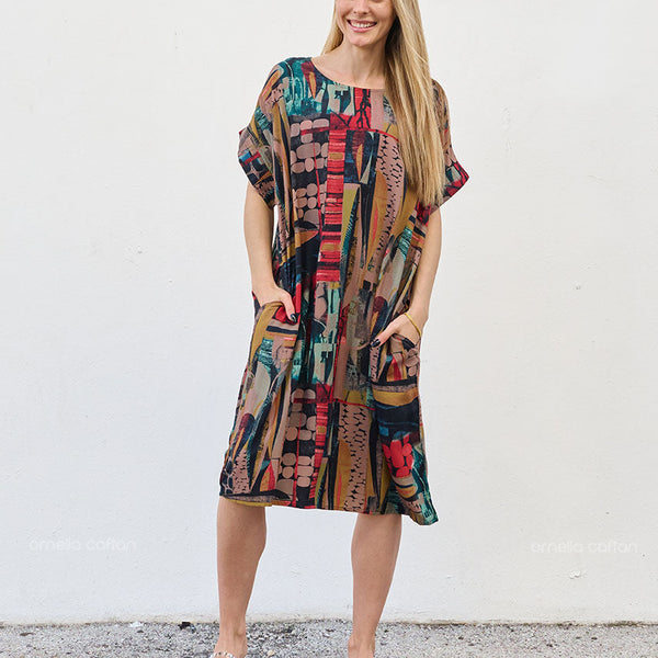 Robe Décontractée à Poches Courte – Ornella Caftan™