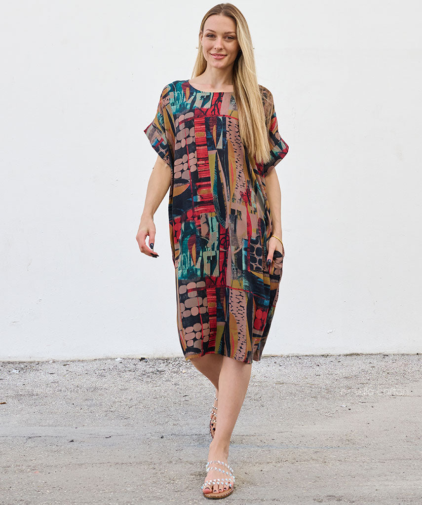 Robe Décontractée à Poches Courte – Ornella Caftan™