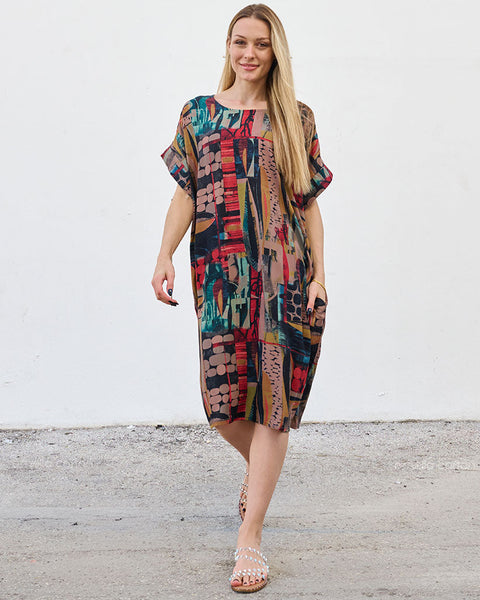 Robe Décontractée à Poches Courte – Ornella Caftan™
