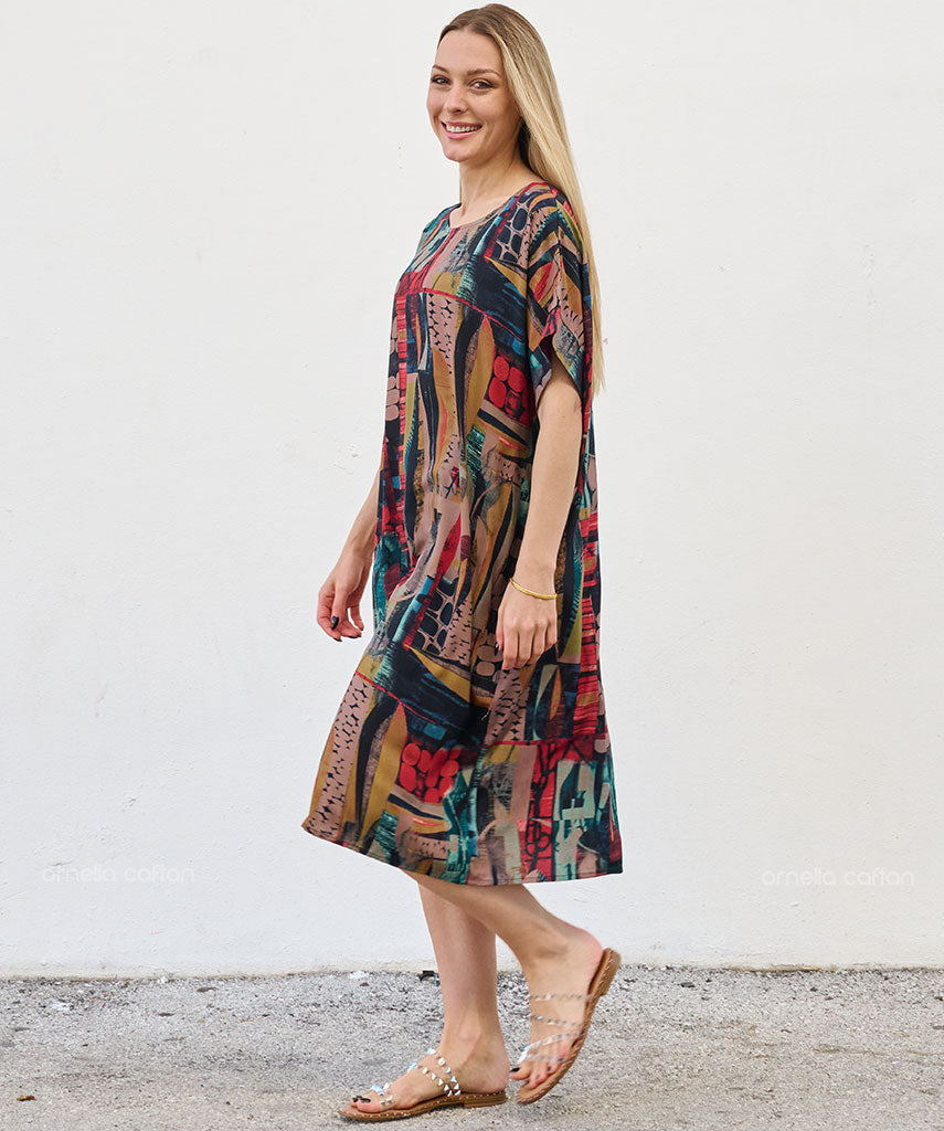 Robe Décontractée à Poches Courte – Ornella Caftan™