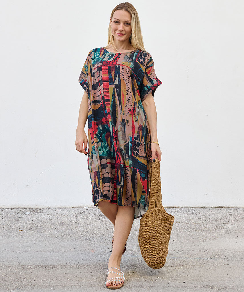 Robe Décontractée à Poches Courte – Ornella Caftan™