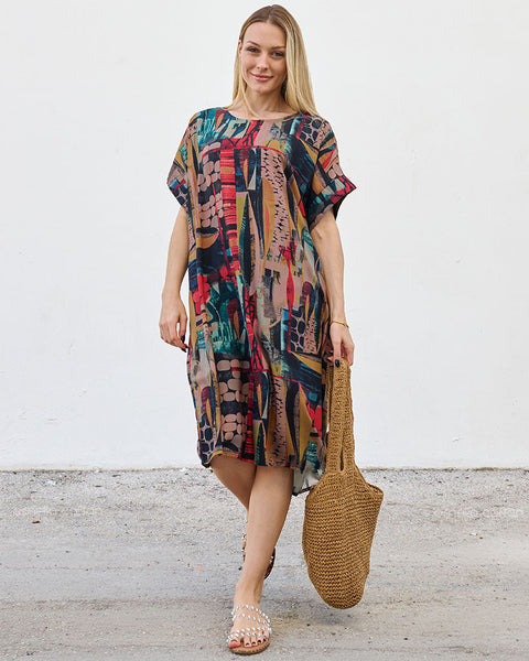 Robe Décontractée à Poches Courte – Ornella Caftan™
