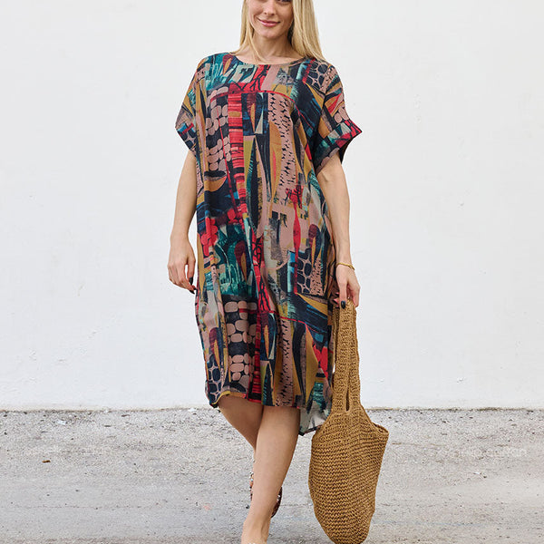 Robe Décontractée à Poches Courte – Ornella Caftan™