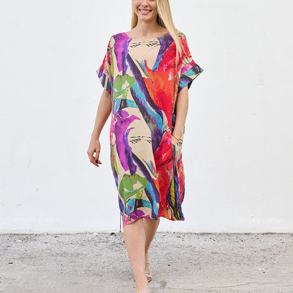 Robe Décontractée à Poches Courte – Ornella Caftan™