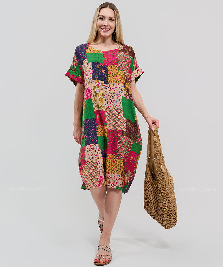 Robe Décontractée à Poches Courte – Ornella Caftan™