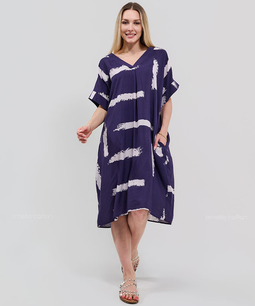 Robe Décontractée à Poches Courte – Ornella Caftan™