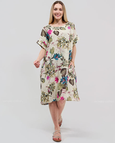 Robe Décontractée à Poches Courte – Ornella Caftan™