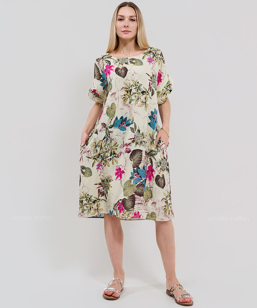 Robe Décontractée à Poches Courte – Ornella Caftan™