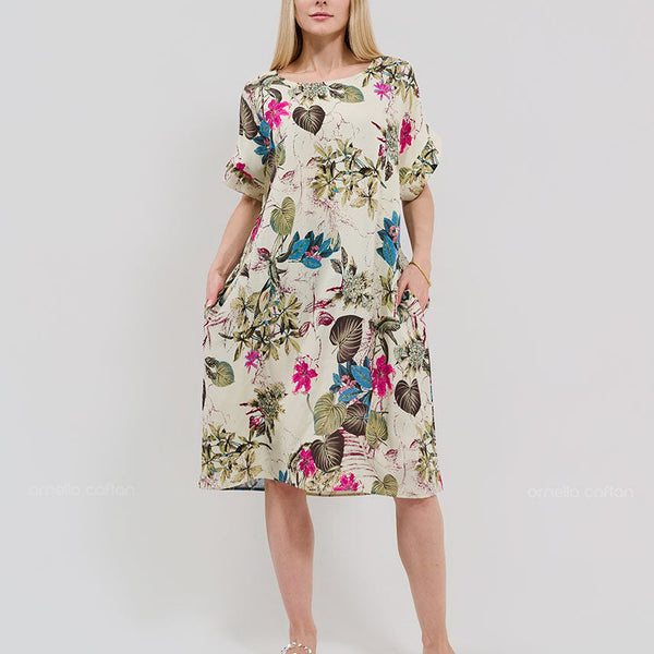 Robe Décontractée à Poches Courte – Ornella Caftan™