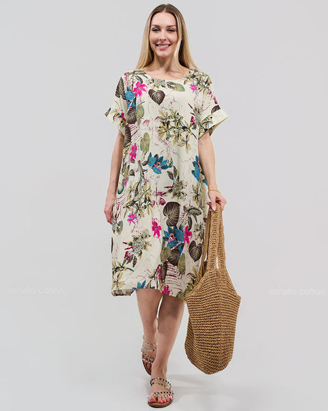 Robe Décontractée à Poches Courte – Ornella Caftan™