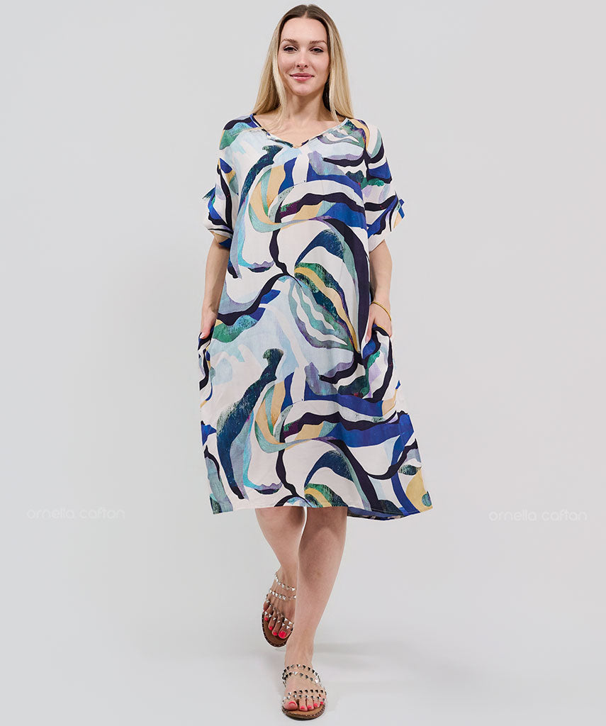 Robe Décontractée à Poches Courtes – Ornella Caftan™