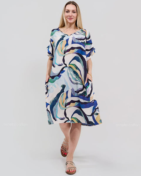 Robe Décontractée à Poches Courtes – Ornella Caftan™