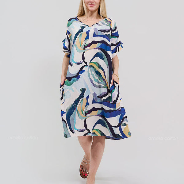 Robe Décontractée à Poches Courtes – Ornella Caftan™