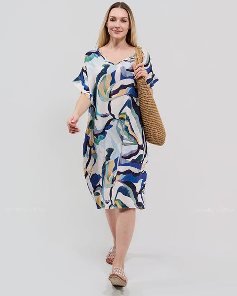Robe Décontractée à Poches Courtes – Ornella Caftan™