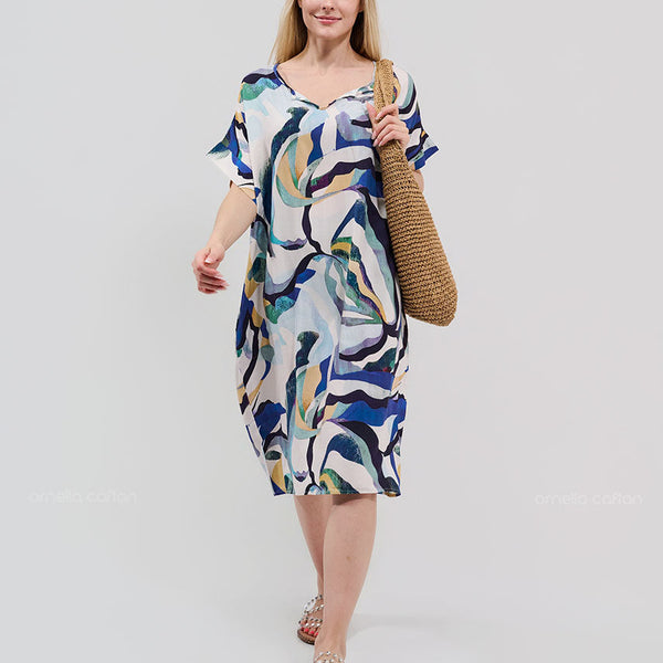Robe Décontractée à Poches Courtes – Ornella Caftan™
