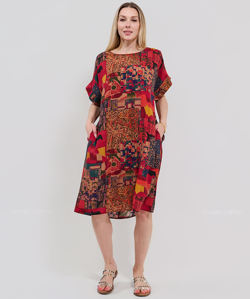 Robe Décontractée à Poches Courte – Ornella Caftan™