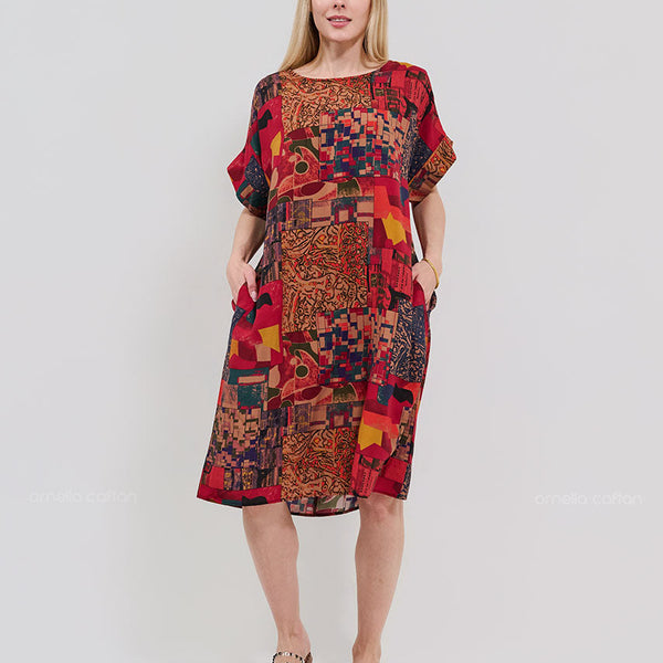 Robe Décontractée à Poches Courte – Ornella Caftan™