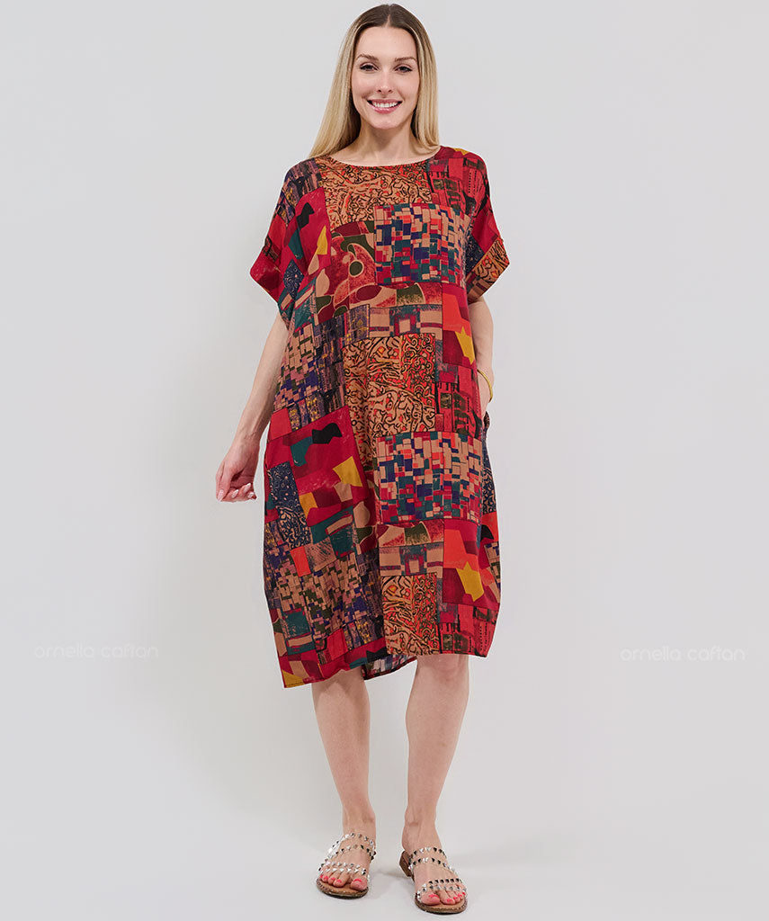 Robe Décontractée à Poches Courte – Ornella Caftan™