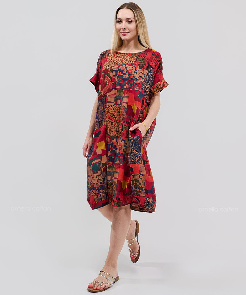 Robe Décontractée à Poches Courte – Ornella Caftan™