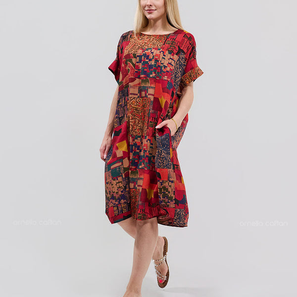 Robe Décontractée à Poches Courte – Ornella Caftan™