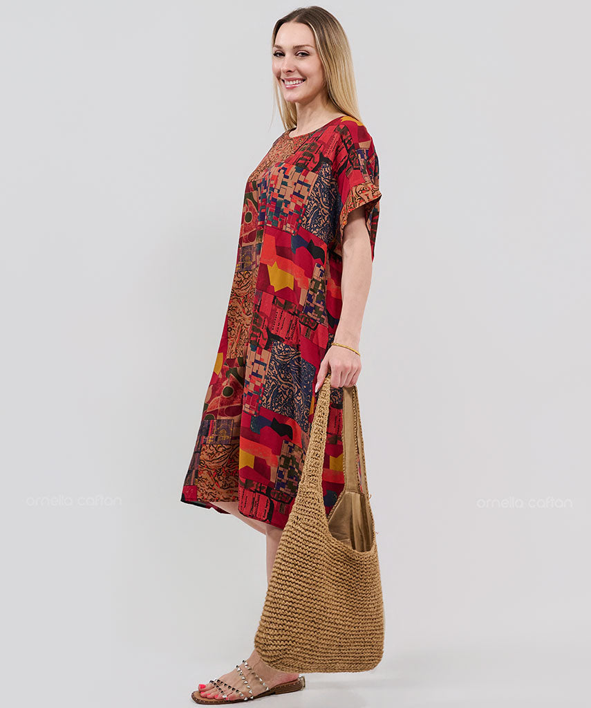 Robe Décontractée à Poches Courte – Ornella Caftan™