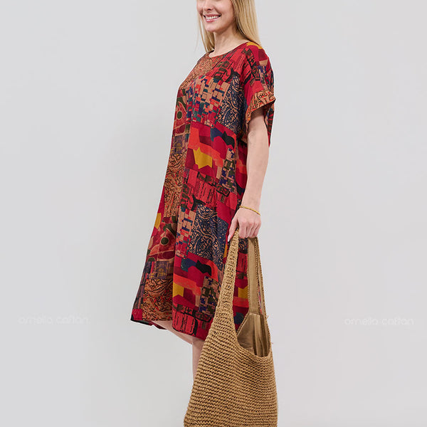 Robe Décontractée à Poches Courte – Ornella Caftan™