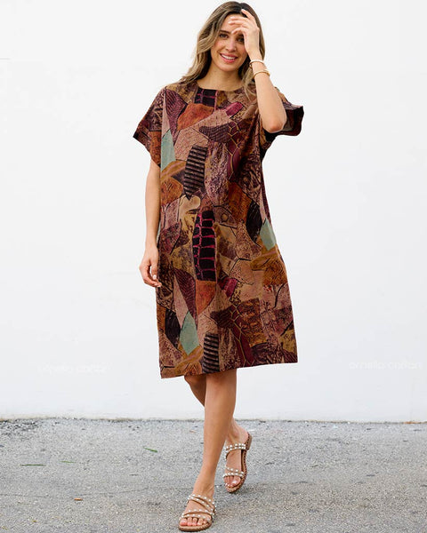 Robe Décontractée à Poches Courte – Ornella Caftan™