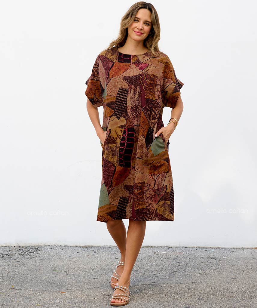 Robe Décontractée à Poches Courte – Ornella Caftan™