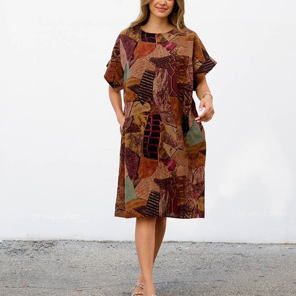 Robe Décontractée à Poches Courte – Ornella Caftan™