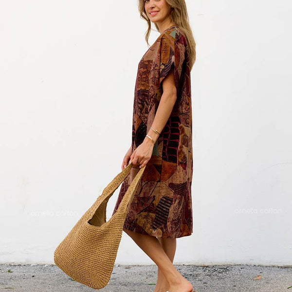 Robe Décontractée à Poches Courte – Ornella Caftan™