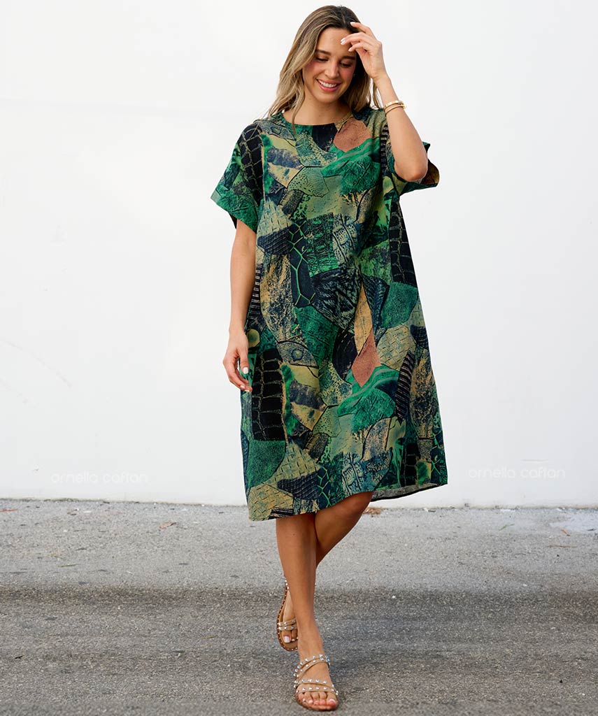 Robe Décontractée à Poches Courte – Ornella Caftan™