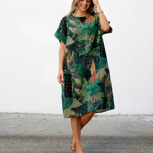 Robe Décontractée à Poches Courte – Ornella Caftan™