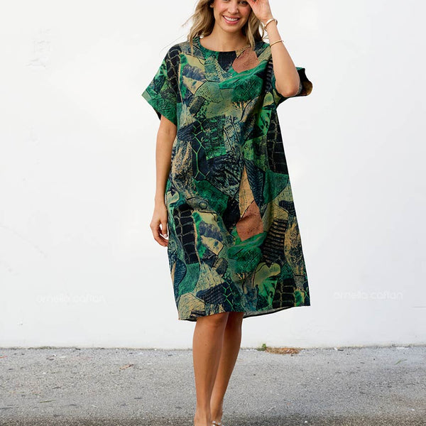 Robe Décontractée à Poches Courte – Ornella Caftan™