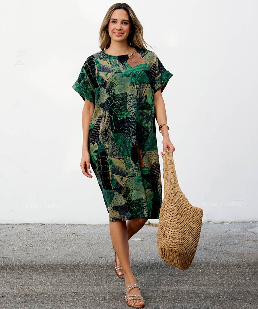 Robe Décontractée à Poches Courte – Ornella Caftan™