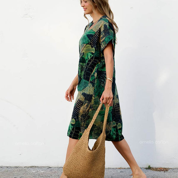 Robe Décontractée à Poches Courte – Ornella Caftan™