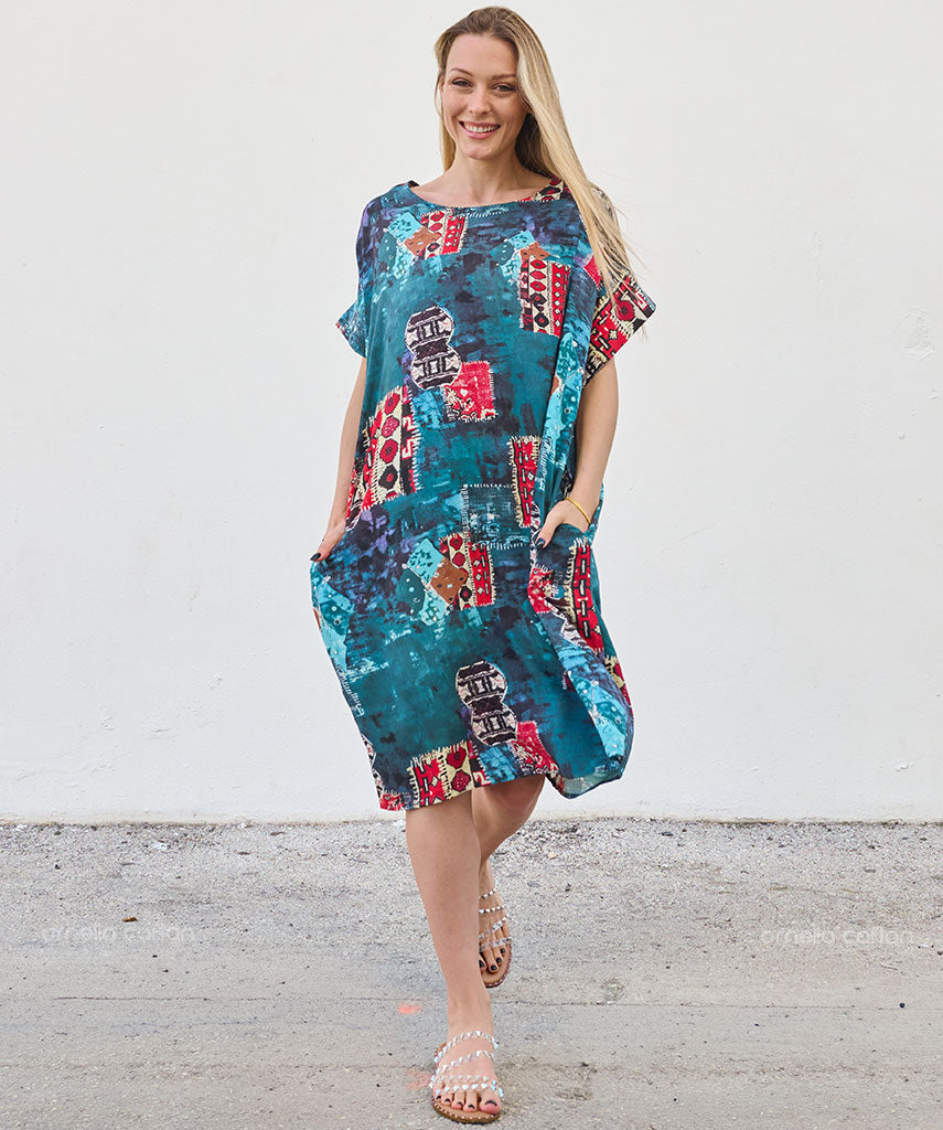 Robe Décontractée à Poches Courte – Ornella Caftan™
