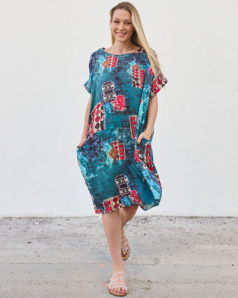 Robe Décontractée à Poches Courte – Ornella Caftan™
