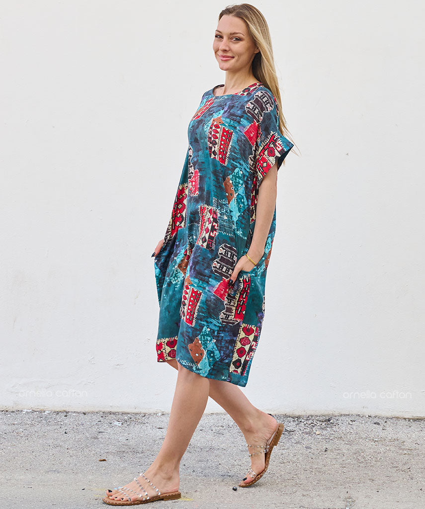 Robe Décontractée à Poches Courte – Ornella Caftan™