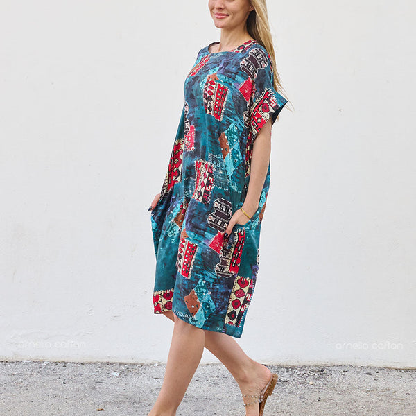 Robe Décontractée à Poches Courte – Ornella Caftan™