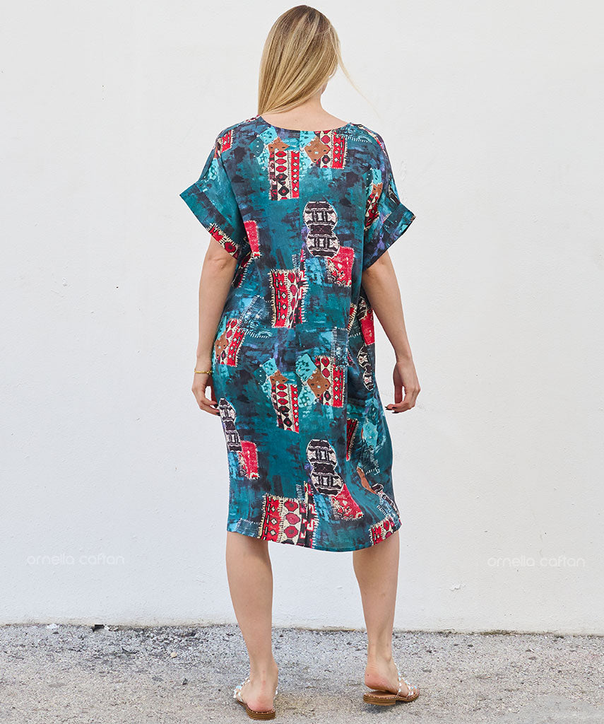 Robe Décontractée à Poches Courte – Ornella Caftan™