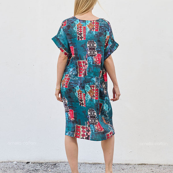 Robe Décontractée à Poches Courte – Ornella Caftan™